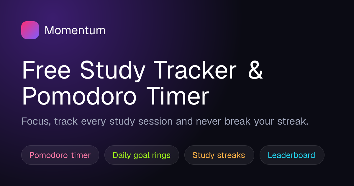 Momentum — Free Study Tracker & Pomodoro Timer